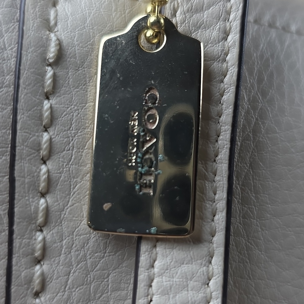 Coach Derby Ivory White‎ Leather Backpack Crossbody Shoulder Bag - Picture 15 of 16